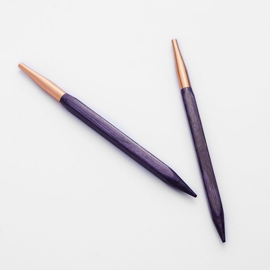 Спицы съемные "Jadore Cubics", ламинированная береза, лавандовый, KnitPro