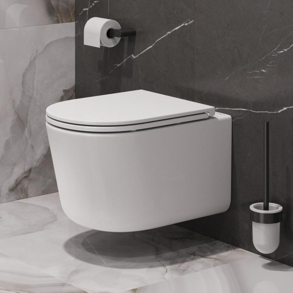 Унитаз подвесной BelBagno UNIQUE BB007CH-TOR/SC безободковый с сиденьем и смывом TORNADO