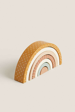 ZARA HOME РАДУЖНАЯ БЛОЧНАЯ ИГРУШКА ДЛЯ ДЕТЕЙ, БЕЖЕВЫЙ