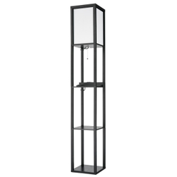 8093/1F COMFI LN26 460 черный/белый, дерево/текстиль Торшер Е27 1*60W 220V PRACTIC