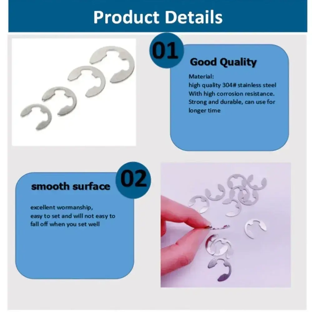 OZ-CUCR-120 E Clips CIRCLIPS нержавеющая сталь комплект стопорных колец ассорти от 1,5 мм до 10 мм