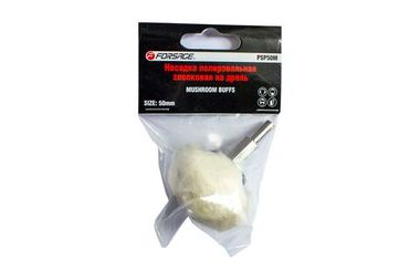 Насадка полировальная хлопковая ''полусфера ''на дрель 50мм (? хвостовика 6мм),в блистере Forsage F-PSP50M