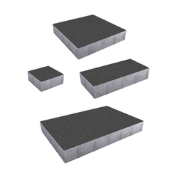 Тротуарная плитка ГРАНДО - Гранит Серый, комплект из 4 видов плит