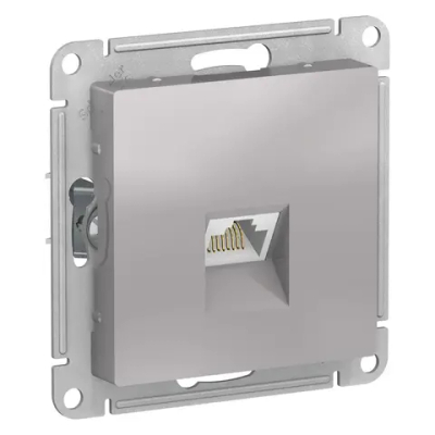 ATLASDESIGN РОЗЕТКА компьютерная RJ45 кат. 6A, механизм, АЛЮМИНИЙ
