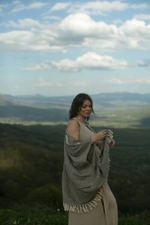 Бохо-накидка из фактурного хлопка (шоколад/волна)