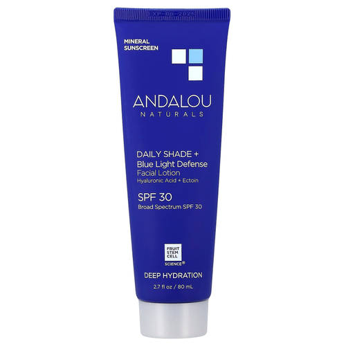 Andalou Naturals, Deep Hydration, Daily Shade + лосьон для лица для защиты от синего света, SPF 30, 80 мл (2,7 жидк. Унции)