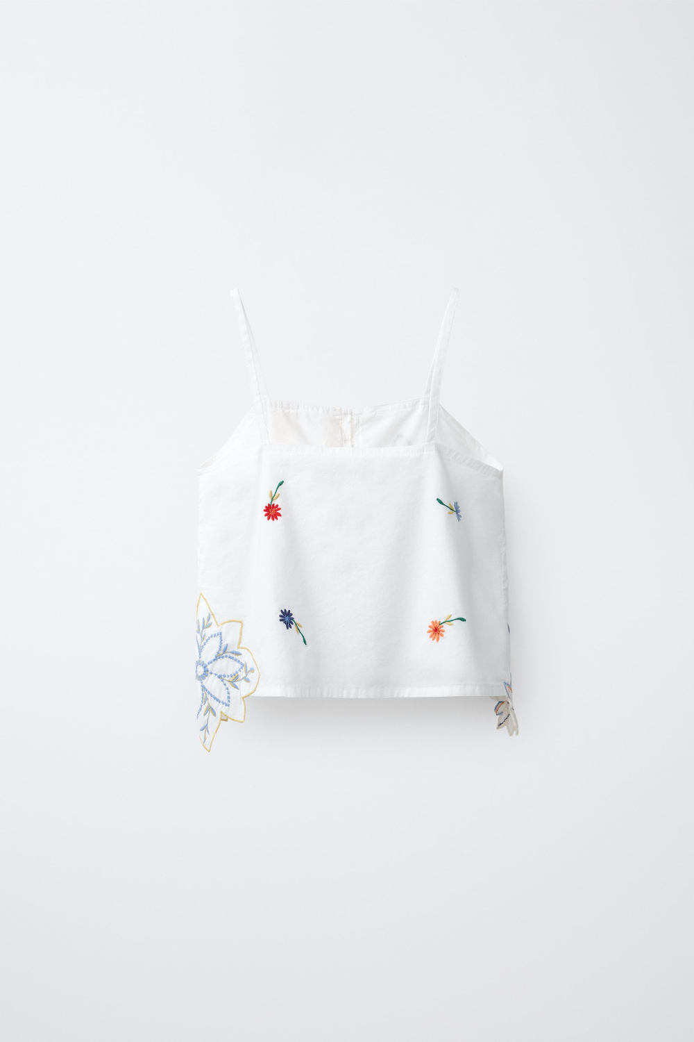 ZARA ТОП С ВЫШИВКОЙ ПЭЧВОРК, ЭКРЮ