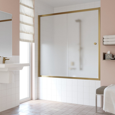 Шторка на ванну Vegas Glass ZV TUR NOVO профиль бронза, стекло сатин