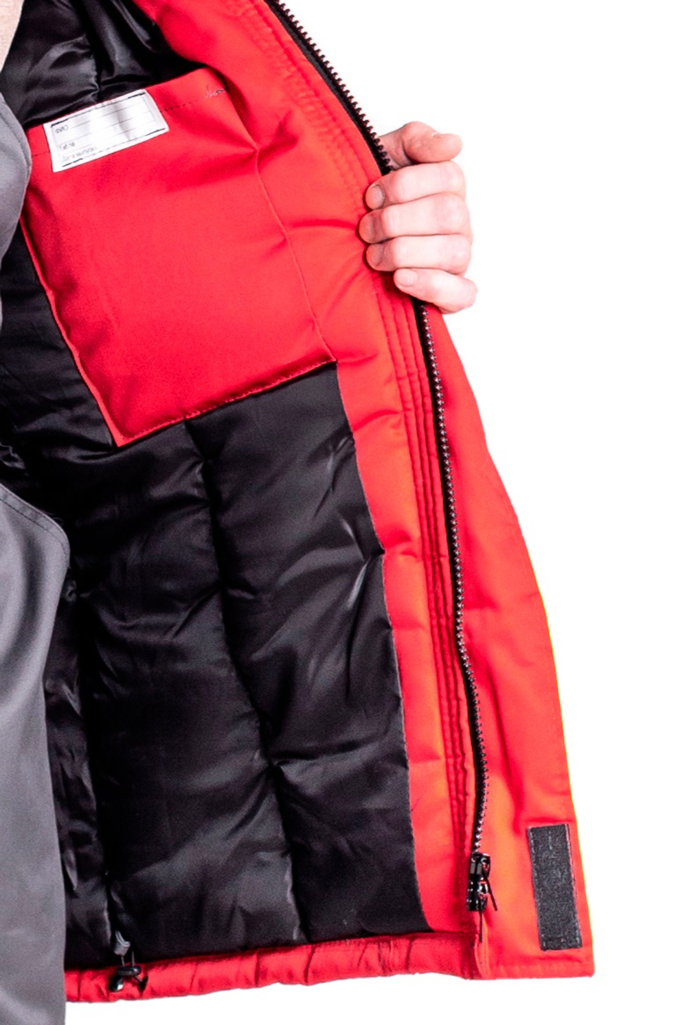 Куртка зимняя мужская «СЕВЕРНАЯ ШИРОТА» цв.серый/красный