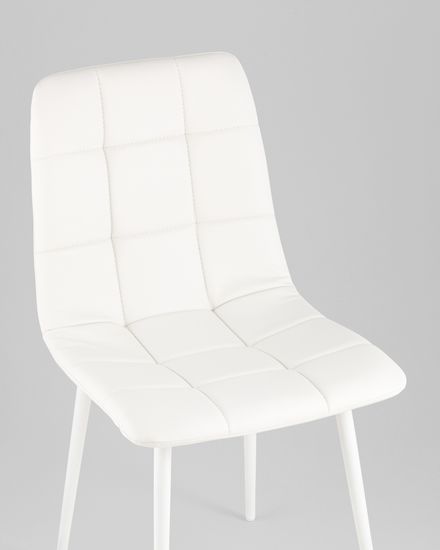 Стул Одди экокожа белый белые ножки