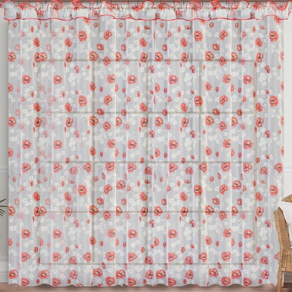 Занавеска из вуали "Ф. ДОРА" на шторной ленте, Польша.