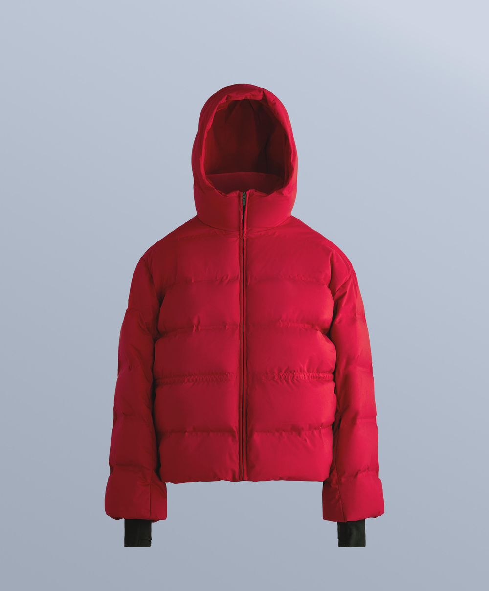 Oysho Легкий водонепроницаемый короткий пуховик Minardi Piume Kayak, красный