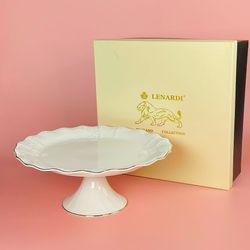 Lenardi 102-152 Круглое блюдо 30,5см на ножке АГАТА в под.уп.(х4)Фарфор