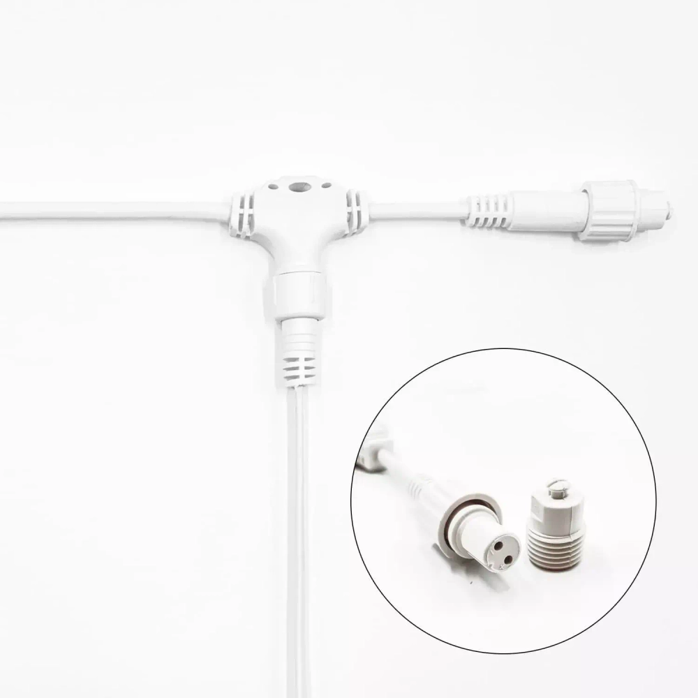 Белт-Лайт UNIBELT 10 м., провод белый Каучук, шаг 50 см., 20 подвесных патронов, IP65, LTC (UBL10m/20L-8)