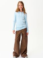 Джемпер поло для девочки1327 небесно-голубой