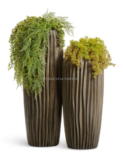 Кашпо TREEZ Effectory - Metal - Высокий конус Design Wave - Чернёная бронза