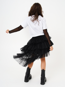 Юбка с хвостом, черная