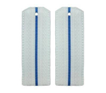 Погоны белые с одним голубым просветом (на пластике)