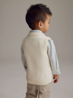 Рубашка и жилет вязаный в комплекте для мальчика Next K92-283, Молочный, Голубой