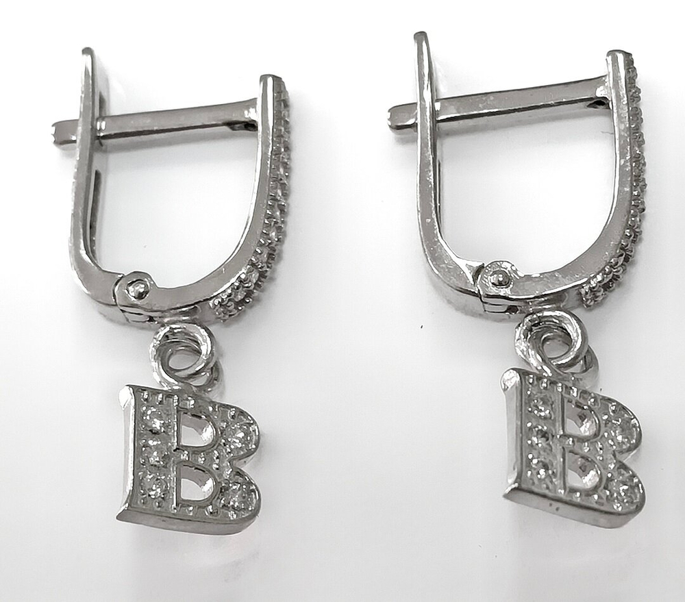 Ювелирные серьги с подвесками ,серебро,фианиты