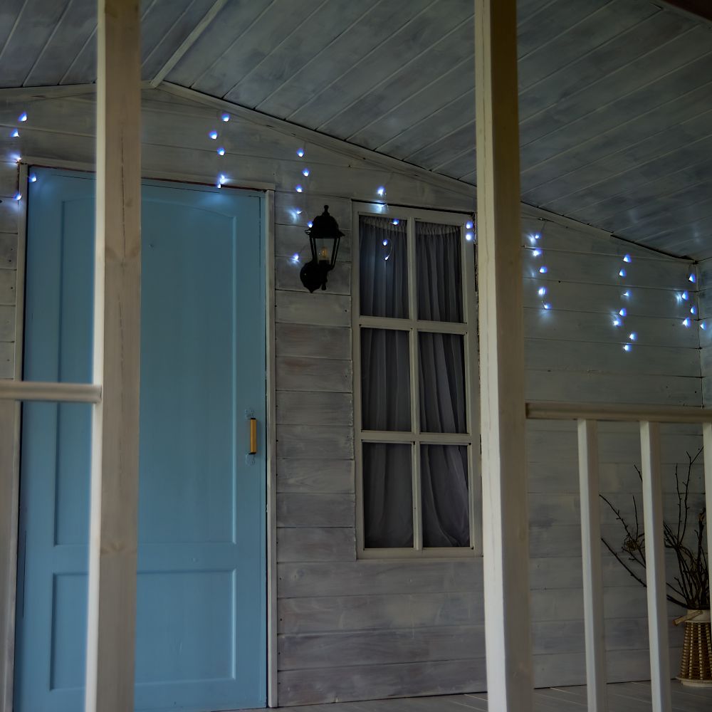 ULD-B6006-080-STK WHITE IP44 Бахрома светодиодная со статическим свечением. 6м. Соединяемая. 80 светодиодов. Белый свет. Провод прозрачный. ТМ Uniel