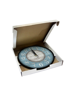 Часы настенные деревянные Ideal "Марсель", 30 см (голубой)