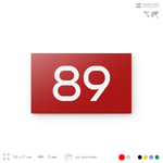 Табличка с номером 89 на дверь квартиры, для офиса, кабинета, аудитории, склада, красная 120х70 мм, Айдентика Технолоджи