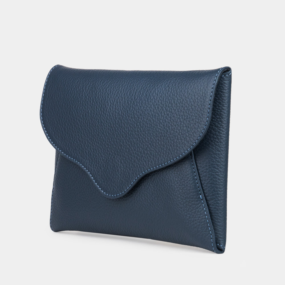 Сумка-клатч Florette из кожи теленка, синего цвета