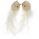 Украшение новогоднее на зажиме «Птичье пение» (набор 2 шт) 13 см,золото