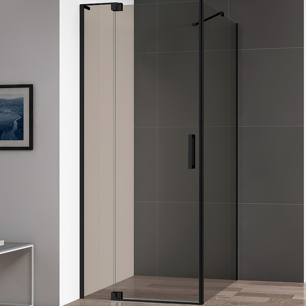 Душевой уголок Cezares Slider 90x100 SLIDER-AH-1-100-80/90-BR-NERO профиль Черный матовый стекло бронзовое