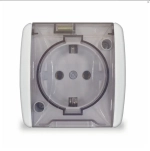 Розетка уличная влагозащищенная, UNIVersal, серия "Клио". Влагозащищенная с заземлением, одноместная