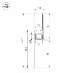 Профиль для плинтусов Arlight FANTOM 048687