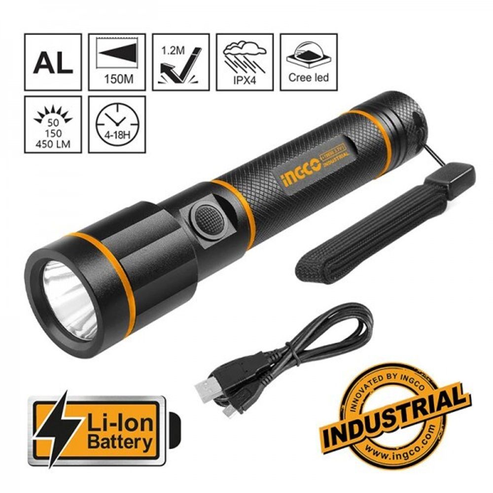 Фонарь 450 Лм INGCO HCFL1865051 INDUSTRIAL