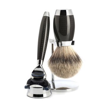 Бритвенный набор MUEHLE EDITION 1, барсучий ворс высшей категории Silvertip, бритва Fusion, карбон