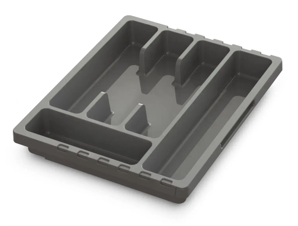 Лоток для столовых приборов раздвижной «Смарт» темно-серый С424ТСЕР