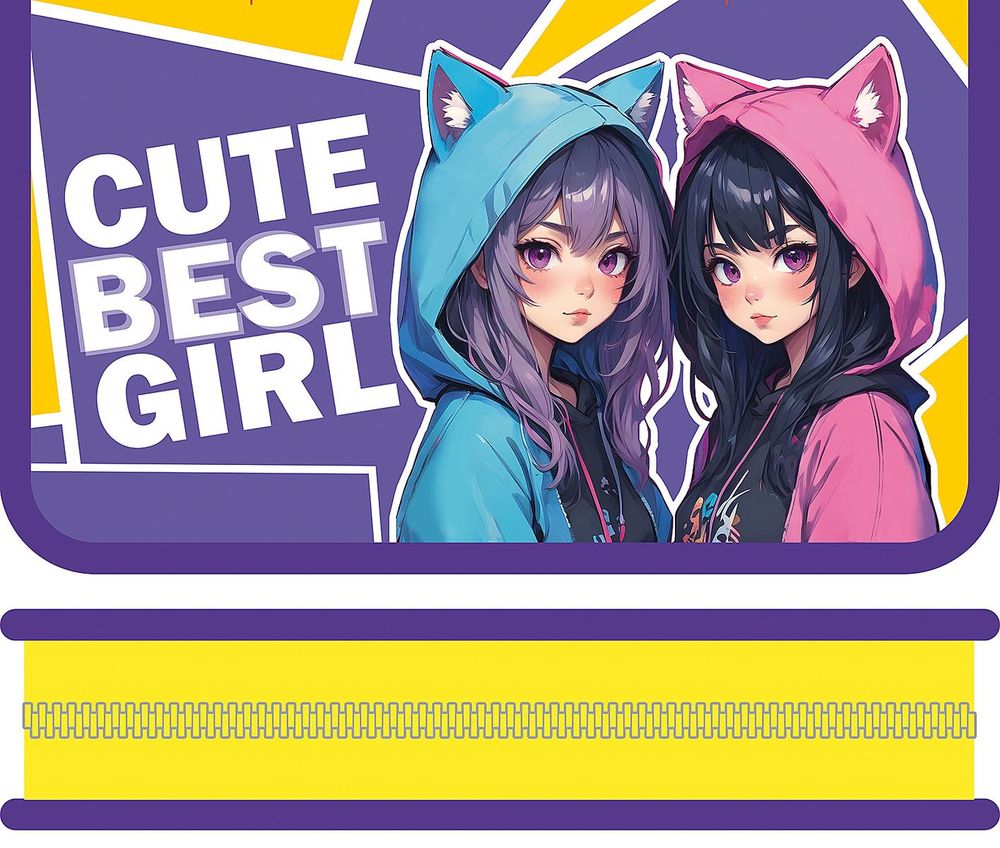 Пенал односекционный большой печать на фольге 190/115 "Лучшие подружки" (Пчёлка)