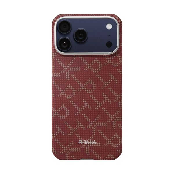 Чехол Pitaka Edge Case для iPhone 17 Pro, Красный монограм | Monogram Gold/Red