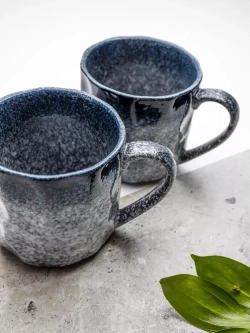 Набор посуды столовой: кружка, тарелка 25,3 см. Синий песок