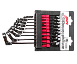 Набор ключей комбинированных 8-17мм трещоточных шарнирных 9 предметов на холдереJTC