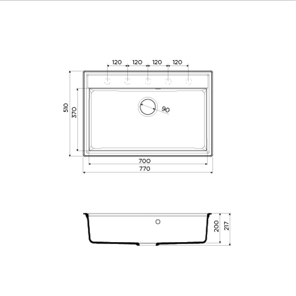 Кухонная мойка Omoikiri Daisen-77-GR