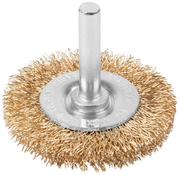 Щетка для дрели, тип "Плоская", латун. витая проволока 0,3 мм, 50 мм, блистер, CUTOP Profi