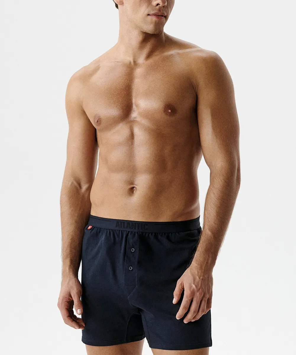Мужские трусы боксеры Atlantic, набор из 2 шт., хлопок, светлый деним + темно-синий, 2MBX-025