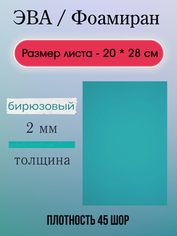 Лист ЭВА 2 мм бирюзовый