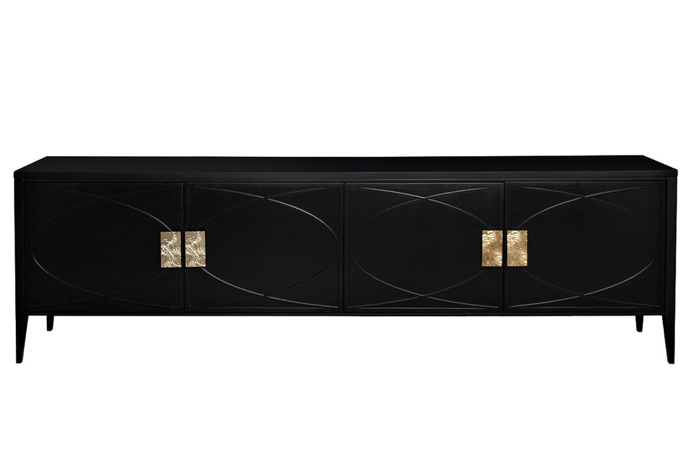 Тумба под ТВ Garda Decor черная 200*60*40 см