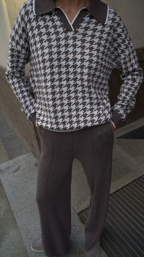 Костюм женский трикотажный шоколадного цвета