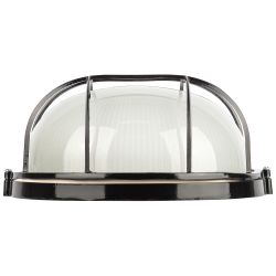 Светильник ЭРА НБП 03-100-002 Акватермо алюминий/стекло решетка IP54 E27 max 100Вт D240 круг черный | Светильники ЖКХ РБ