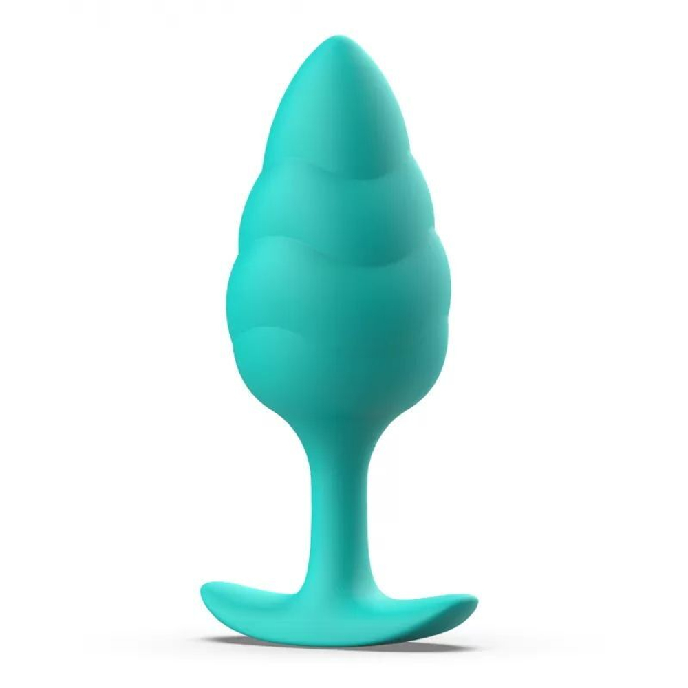 Акамариновая анальная пробка Bswish Bfilled Basic Plus Wave - 10,8 см. (Цвет: аквамариновый)