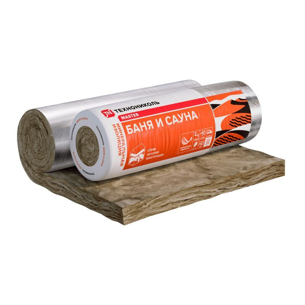 Утеплитель ТехноНИКОЛЬ Баня и сауна 11,5 кг/м³ (12500х1200х50 мм) 1 шт