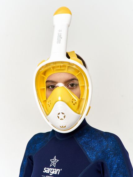 Маска полнолицевая Sargan Планета океан 2.0 белый/желтый