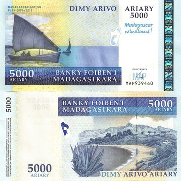 5 000 ариари 2012 Мадагаскар «План действий 2007 - 2012»